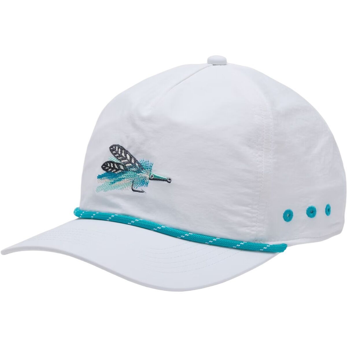 Image of Columbia Bonefish Flats Snapback Hat White/Ocean Teal/Fly 1, One Size