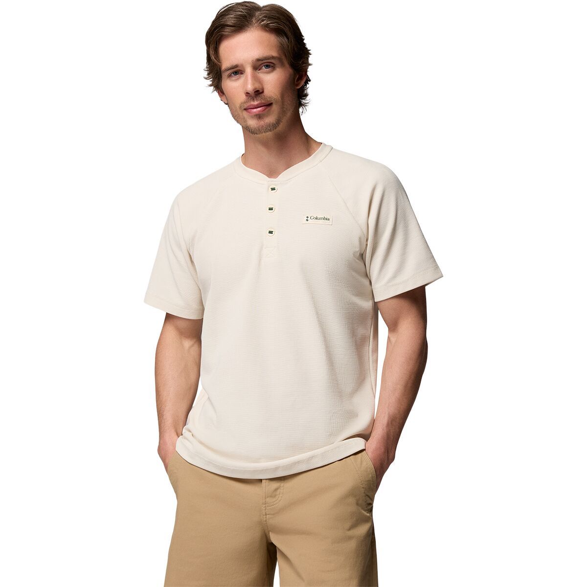 Image of Columbia Acker Rock Knit Short-Sleeve Shirt - Men's Chalk, M