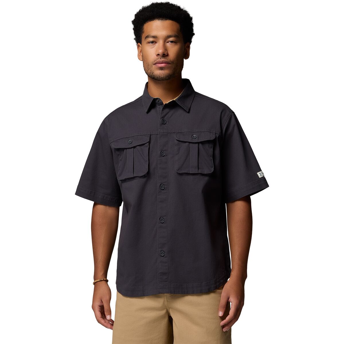 Image of Columbia Acker Rock Twill SS Button Down Shirt - Men's Shark, L