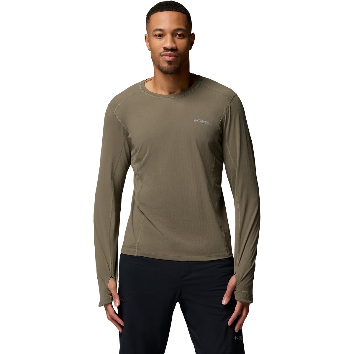 Image of Columbia Diamond Peak Pro Long-Sleeve Crew - Men's Stone Green, L