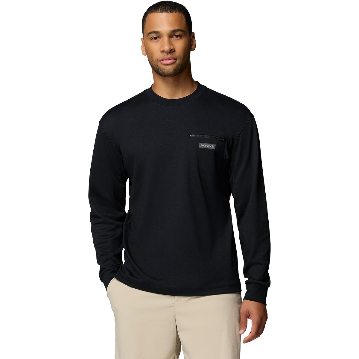 Columbia Echo Passage Long-Sleeve Crew - Men's Black, L