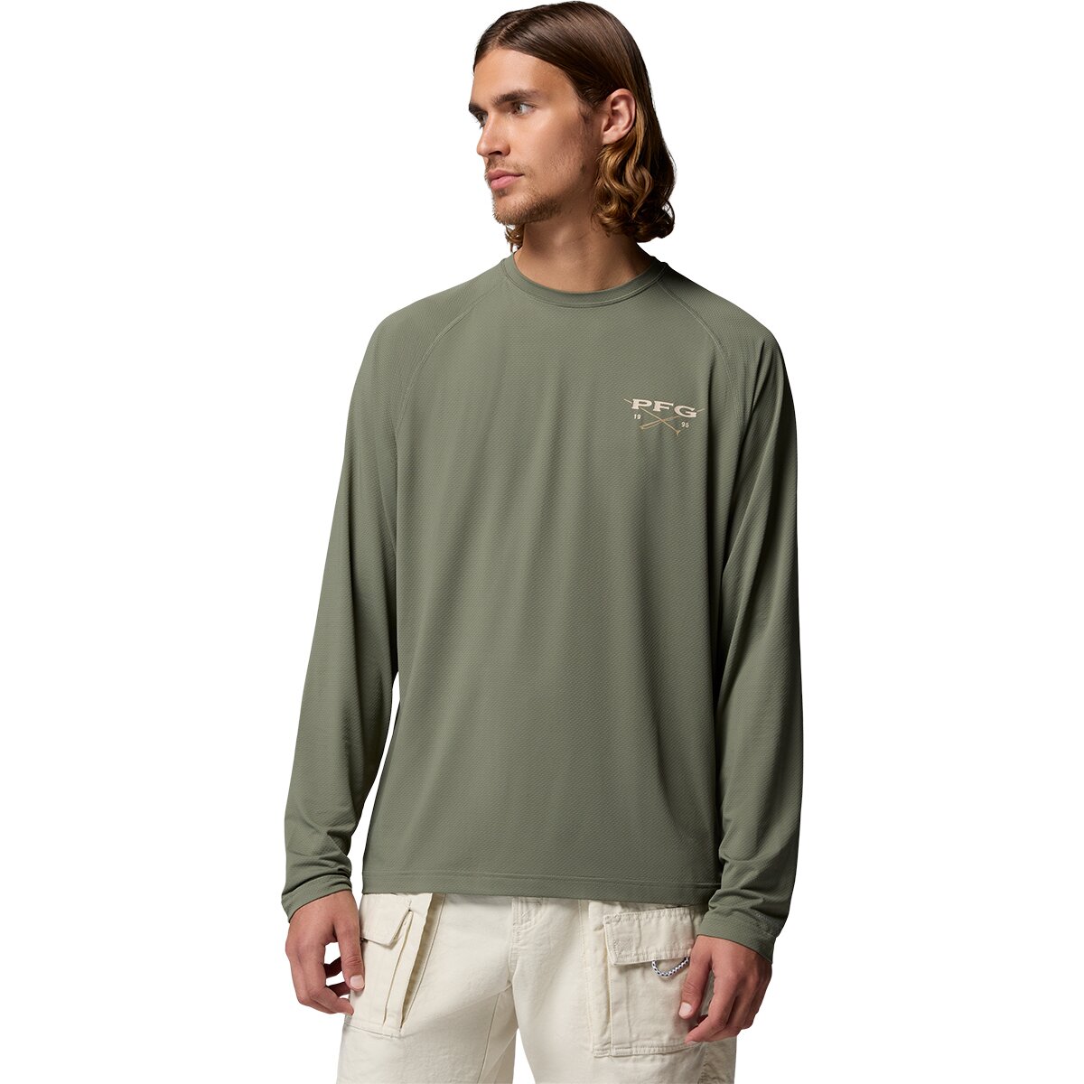Image of Columbia PFG Solar Stream II Graphic Long-Sleeve Shirt - Men's Cypress, XXL