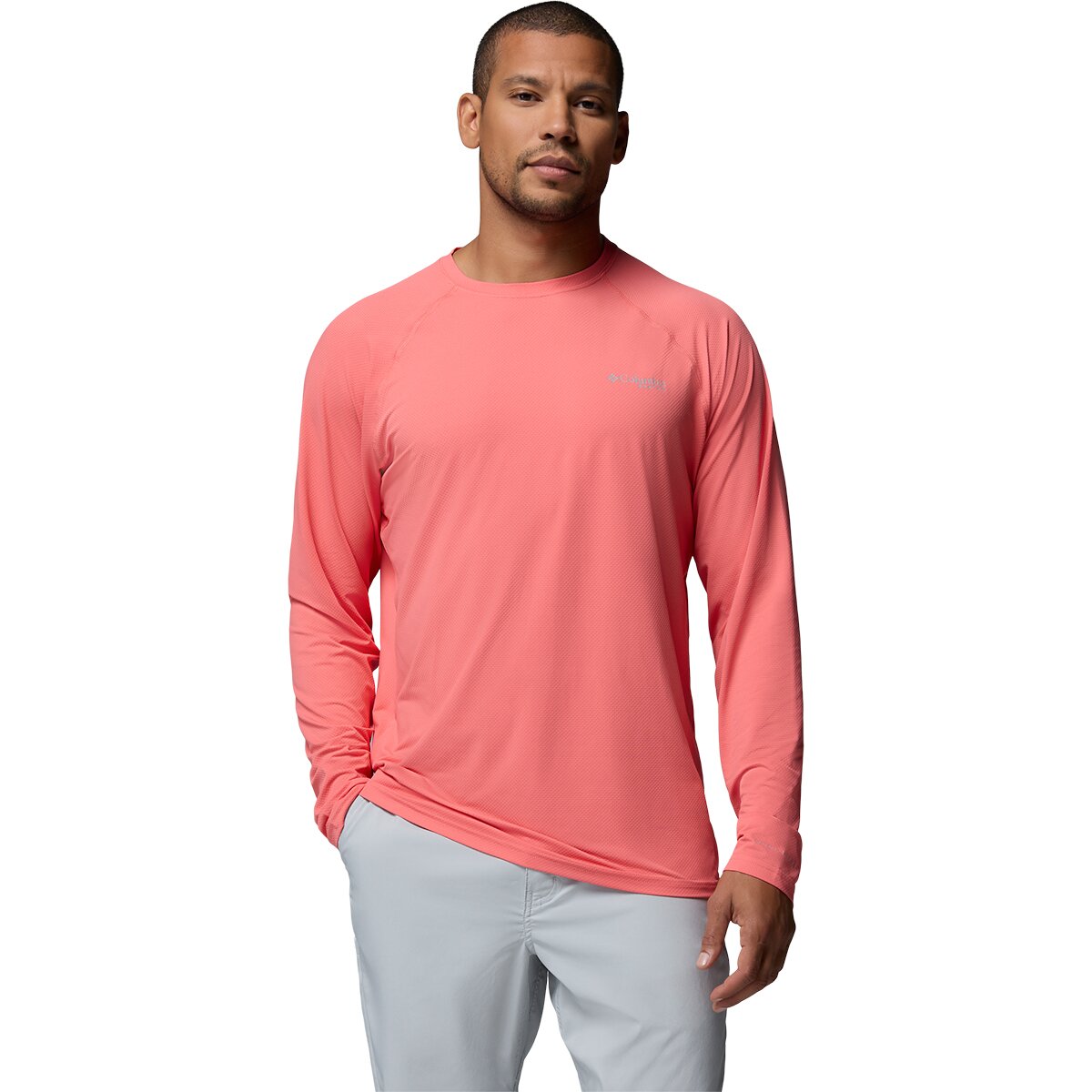 Image of Columbia PFG Solar Stream II Long-Sleeve Shirt - Men's Melonade, XXL