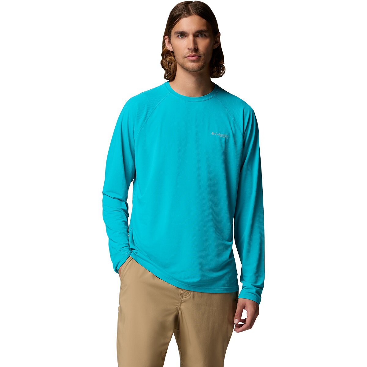 Image of Columbia PFG Solar Stream II Long-Sleeve Shirt - Men's Ocean Teal, L