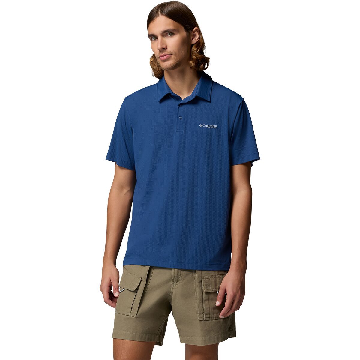 Image of Columbia PFG Solar Stream II Polo Shirt - Men's Carbon, M