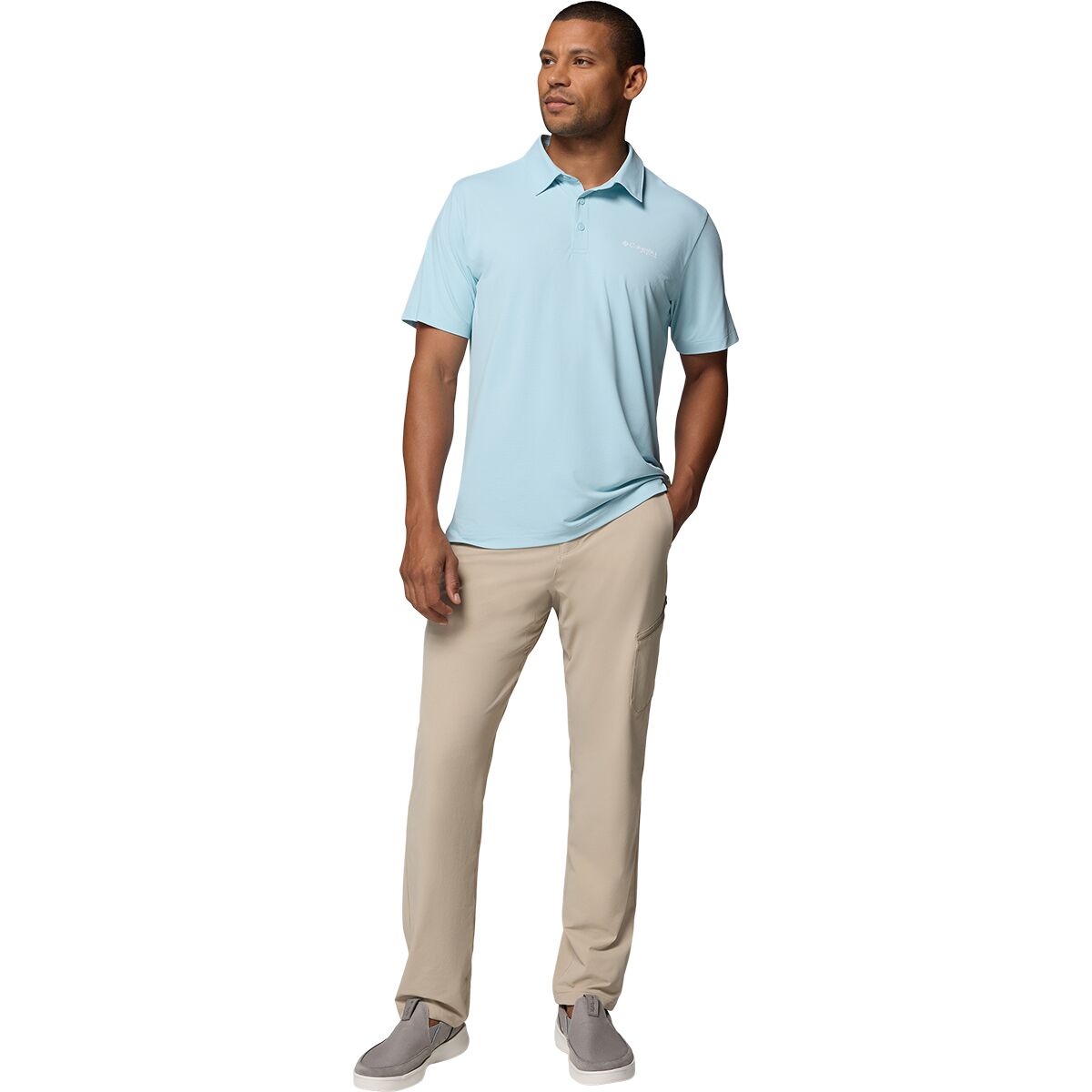 Image of Columbia PFG Solar Stream II Polo Shirt - Men's Marine Light, XL
