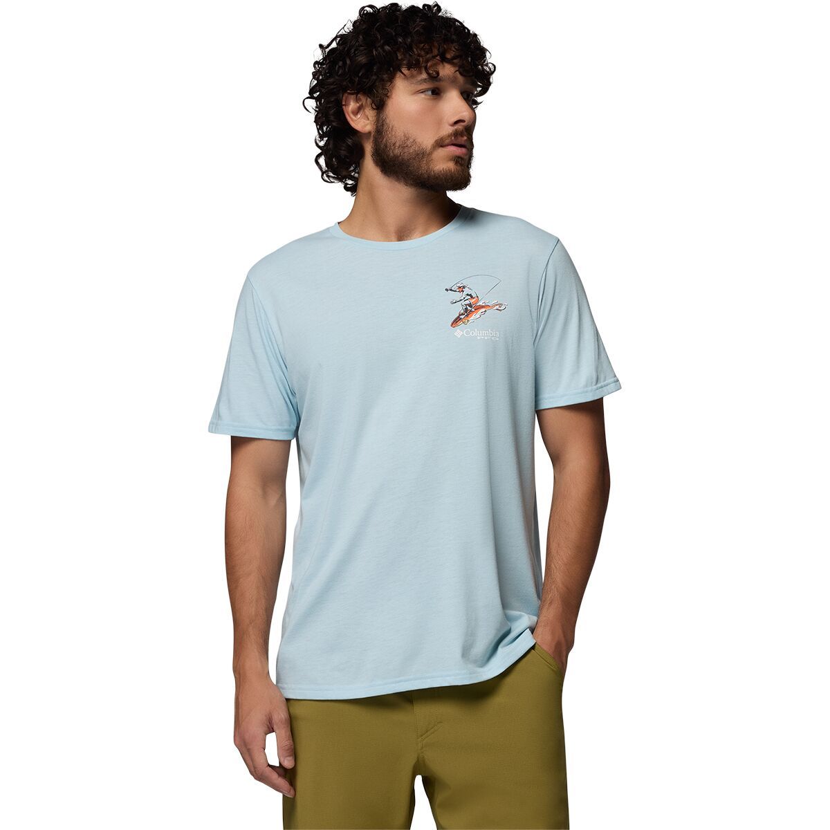 Image of Columbia PFG Uncharted Graphic Short-Sleeve Shirt - Men's Marine Light, XL