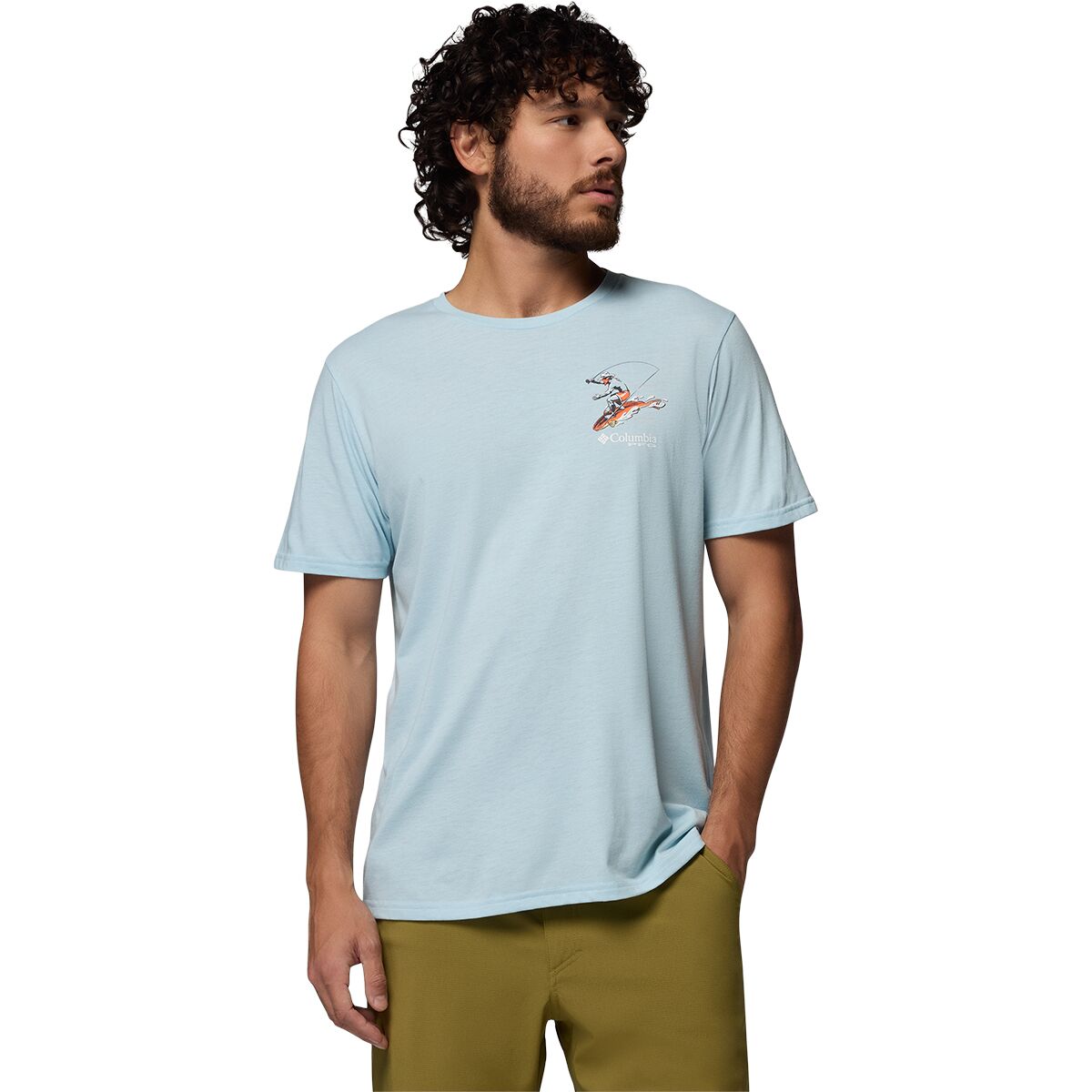 Image of Columbia PFG Uncharted Graphic Short-Sleeve Shirt - Men's Marine Light, XL