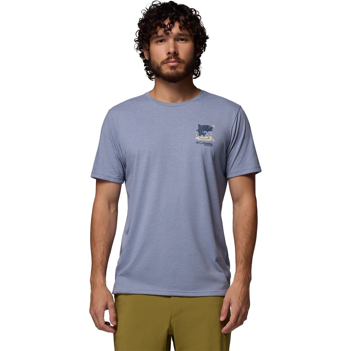 Image of Columbia PFG Uncharted Graphic Short-Sleeve Shirt - Men's New Moon, XS