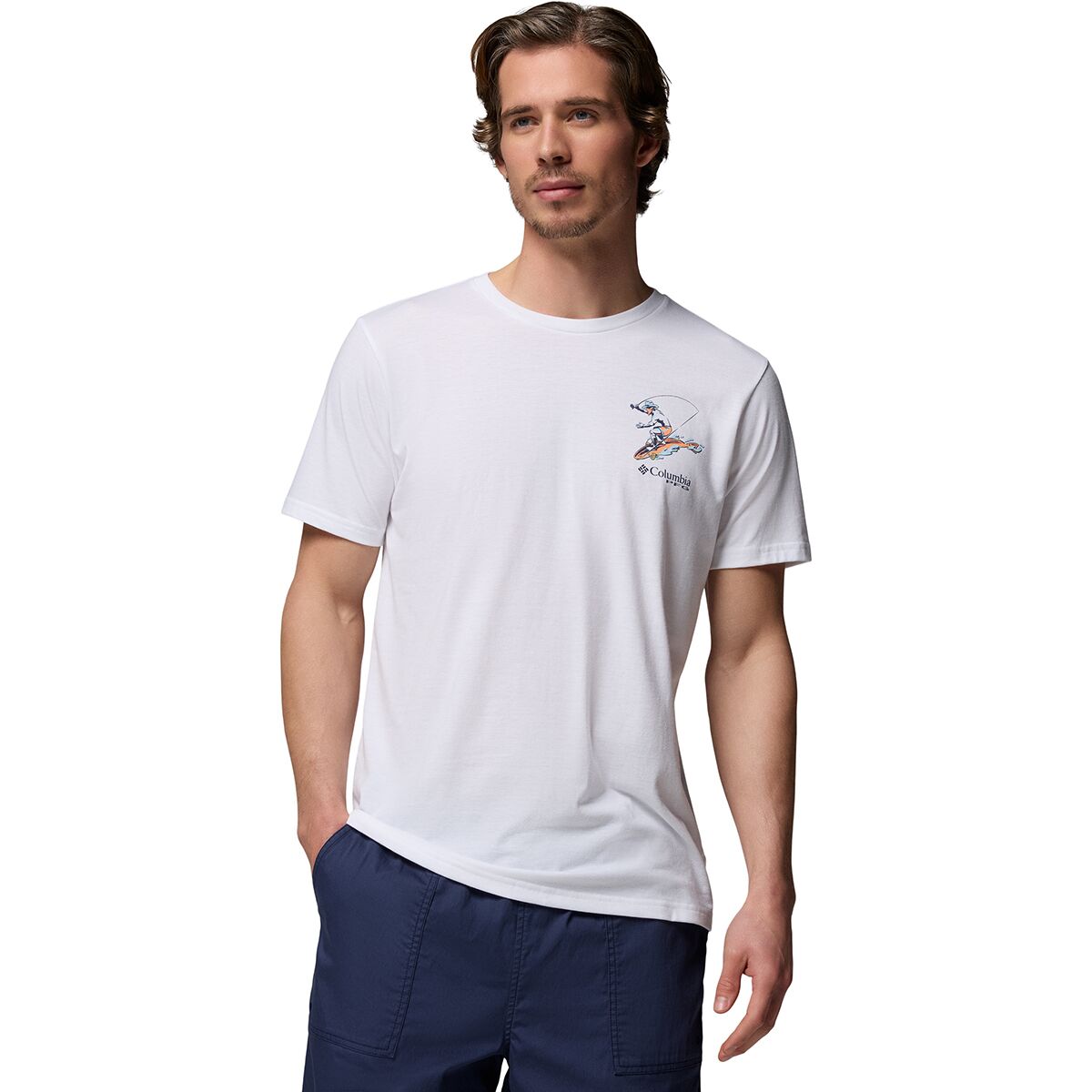 Image of Columbia PFG Uncharted Graphic Short-Sleeve Shirt - Men's White, XL