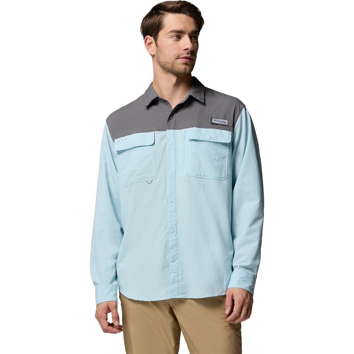 Image of Columbia Shoaltech Long-Sleeve Shirt - Men's Marine Light, M