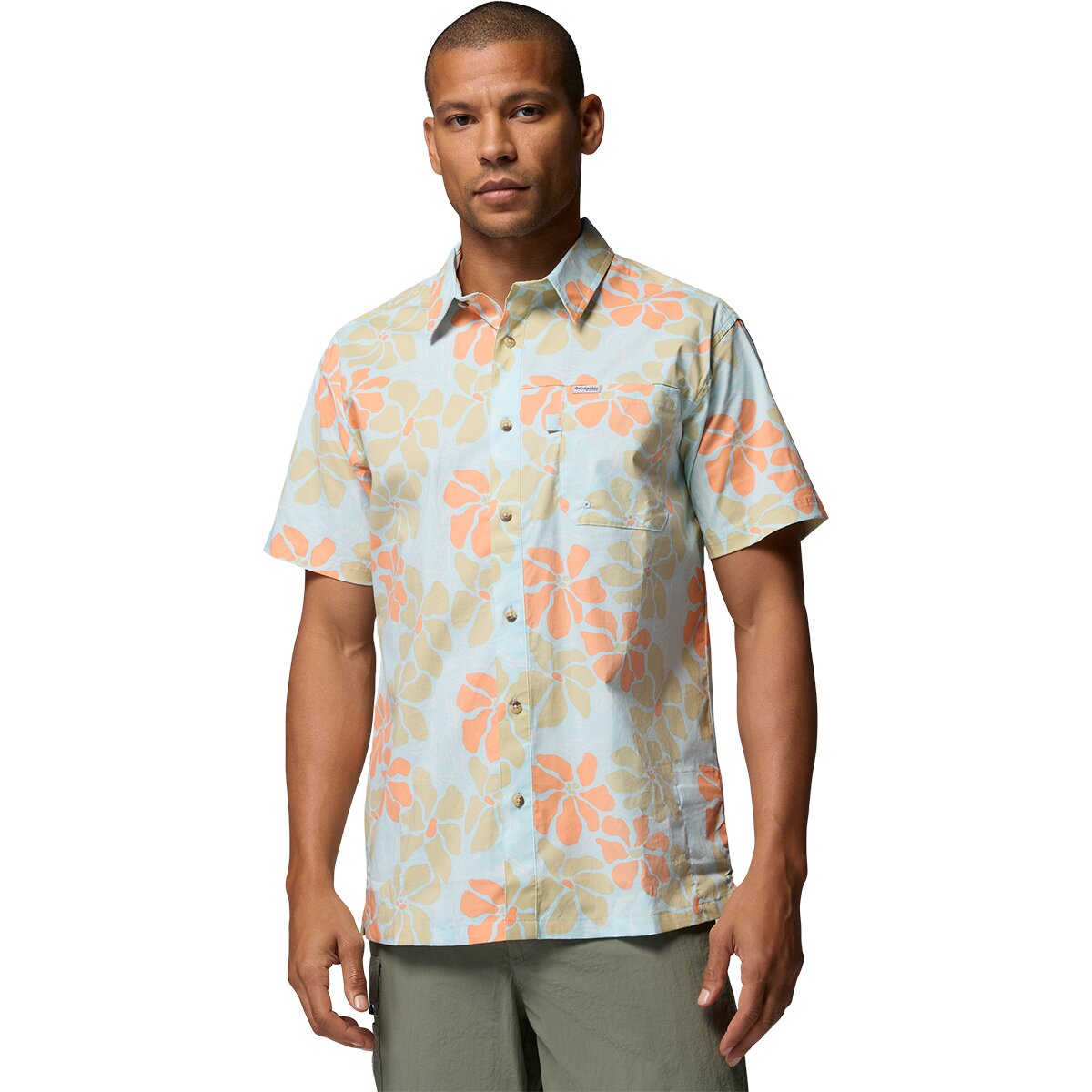 Image of Columbia Trollers Best II Short-Sleeve Shirt - Men's Marine Light Floated, L
