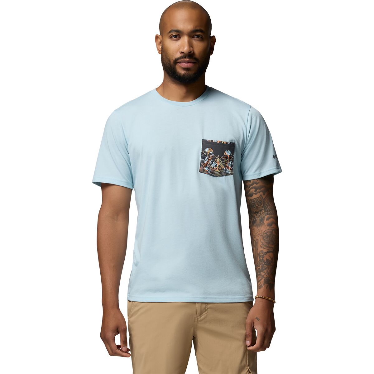 Image of Columbia Wild Cast Short-Sleeve Pocket T-Shirt - Men's Marine Light, XL