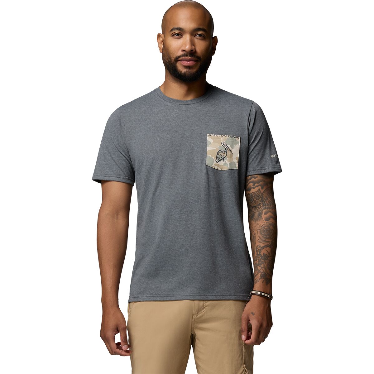 Image of Columbia Wild Cast Short-Sleeve Pocket T-Shirt - Men's Shark, XXL