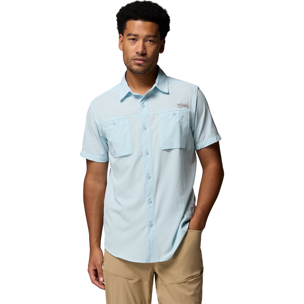 Image of Columbia Wild Cast Vent Short-Sleeve Shirt - Men's Marine Light, M