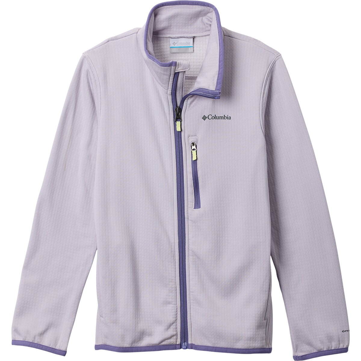 Image of Columbia Essential Hike Grid Fleece Full-Zip Jacket - Kids' Lavender Pearl, XL