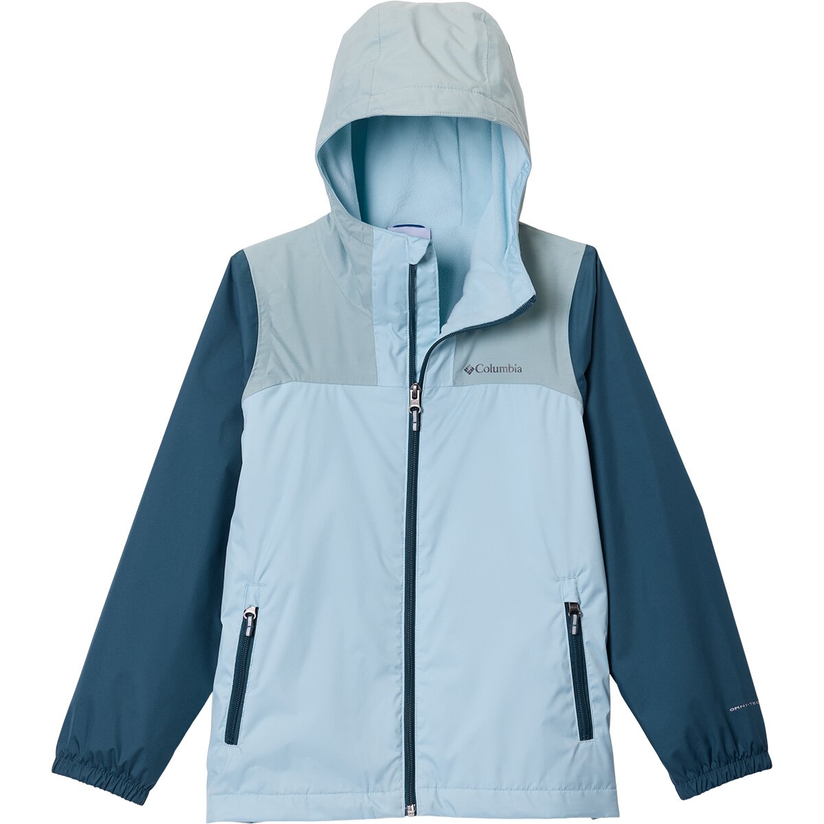 Image of Columbia Rainy Trails III Fleece Lined Jacket - Boys' Marine Light/Crushed Blue/Everblue, XL