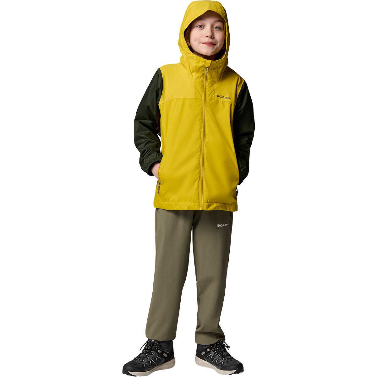 Image of Columbia Rainy Trails III Fleece Lined Jacket - Boys' Mossy Green/Antique Moss/Greenscape, M