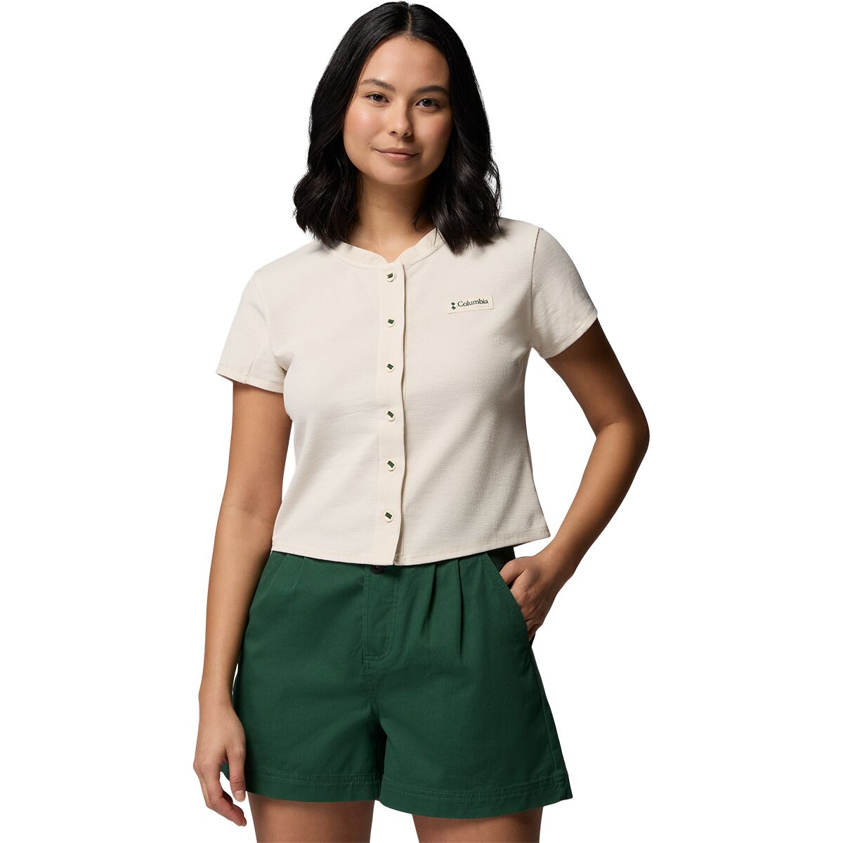 Image of Columbia Acker Rock Knit Short-Sleeve Shirt - Women's Chalk, M