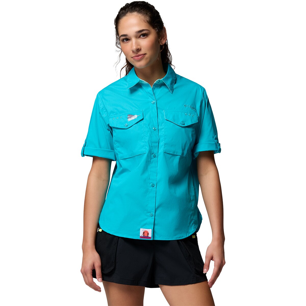 Columbia Bonefish Flats Short-Sleeve Shirt - Women's Ocean Teal/Gulf Stream, XS