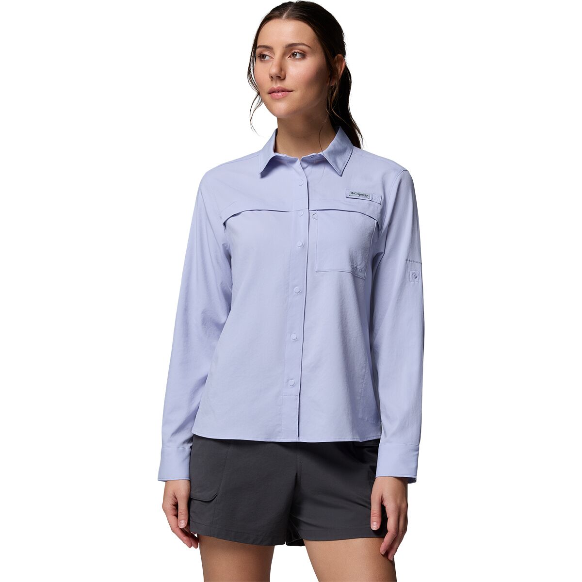 Image of Columbia PFG Castback Woven Long-Sleeve Shirt - Women's Twilight, L