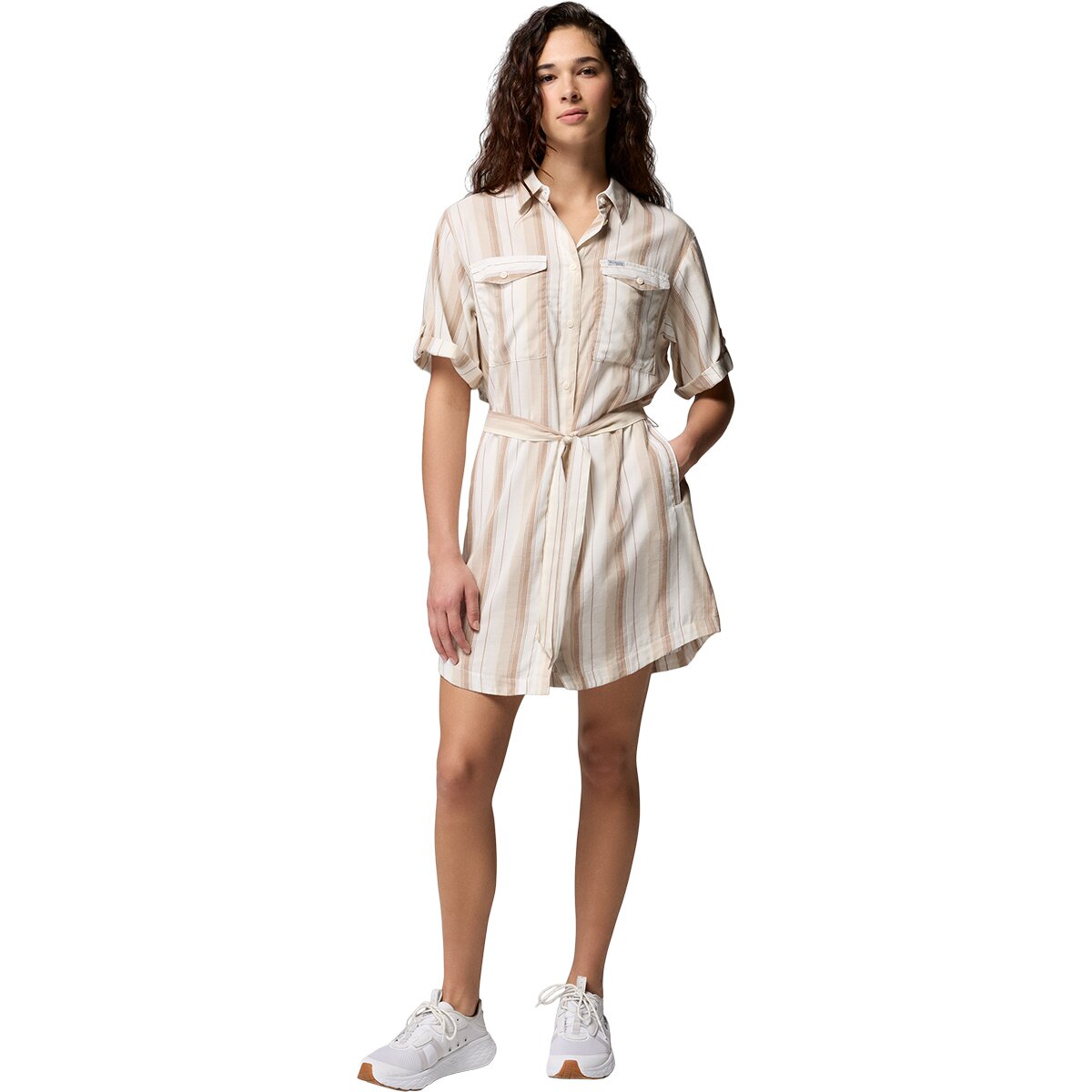 Image of Columbia PFG Open Water Shift Dress - Women's Sea Salt/Lowtide Stripe, L
