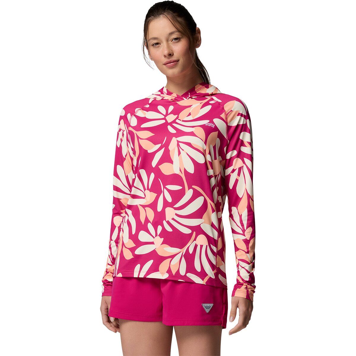 Columbia PFG Super Solar Stream II Hoodie - Women's Guava Pink/Petals, XS