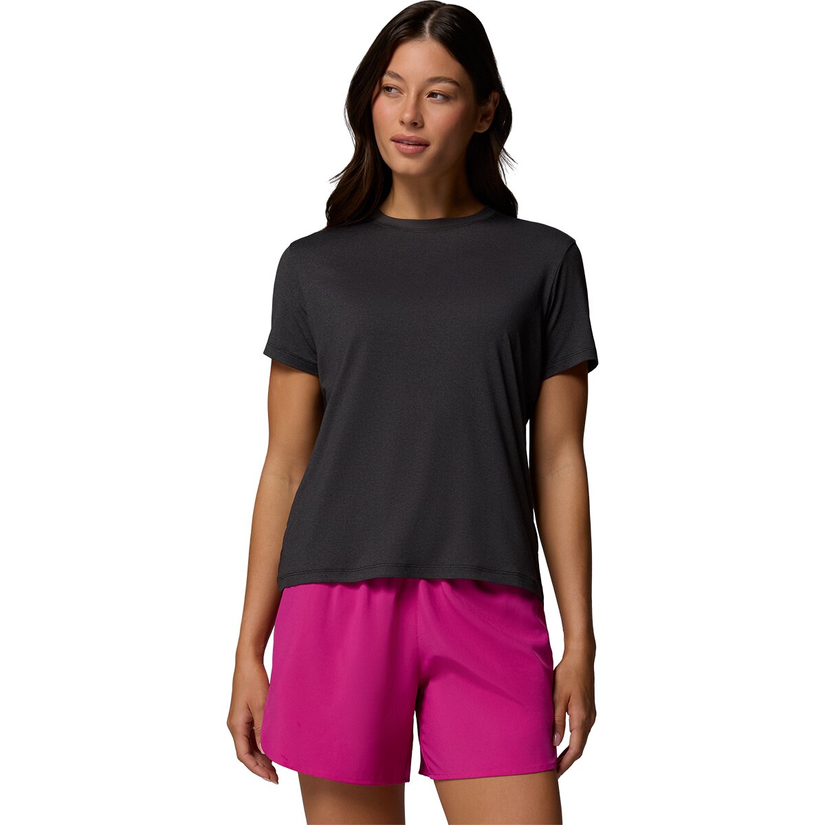 Image of Columbia Parsons Point Back Graphic T-Shirt - Women's Black Heather/Floral Fun, M