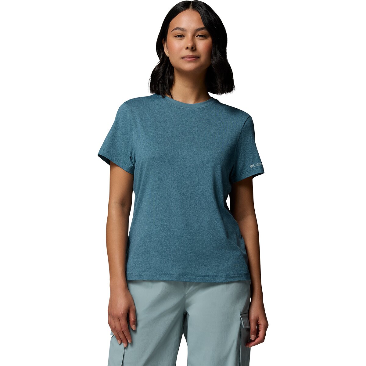 Image of Columbia Parsons Point Short-Sleeve Logo T-Shirt - Women's Everblue Heather, M