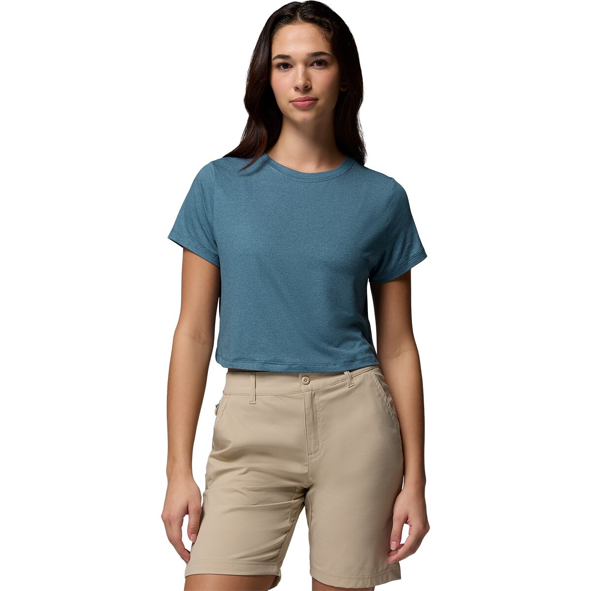Image of Columbia Parsons Point Short-Sleeve T-Shirt - Women's Everblue Heather, XL