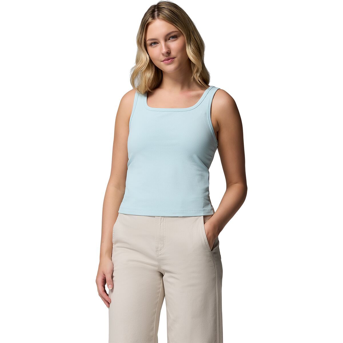Image of Columbia Pinetown Canyon Rib Tank Top - Women's Marine Light, M
