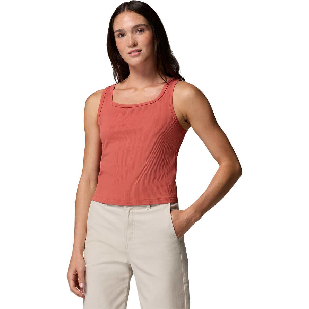 Image of Columbia Pinetown Canyon Rib Tank Top - Women's Washed Red, S
