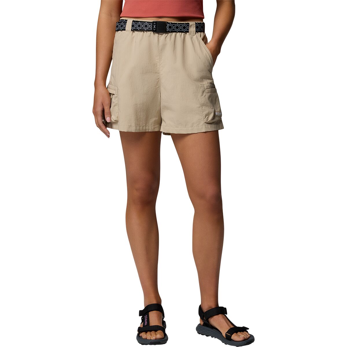 Image of Columbia Sequoia Grove Woven 4in Short - Women's Ancient Fossil, M