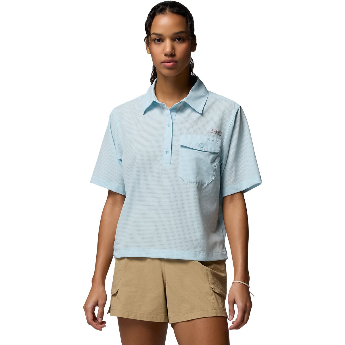 Image of Columbia Wild Cast Vent Short-Sleeve Shirt - Women's Marine Light, L