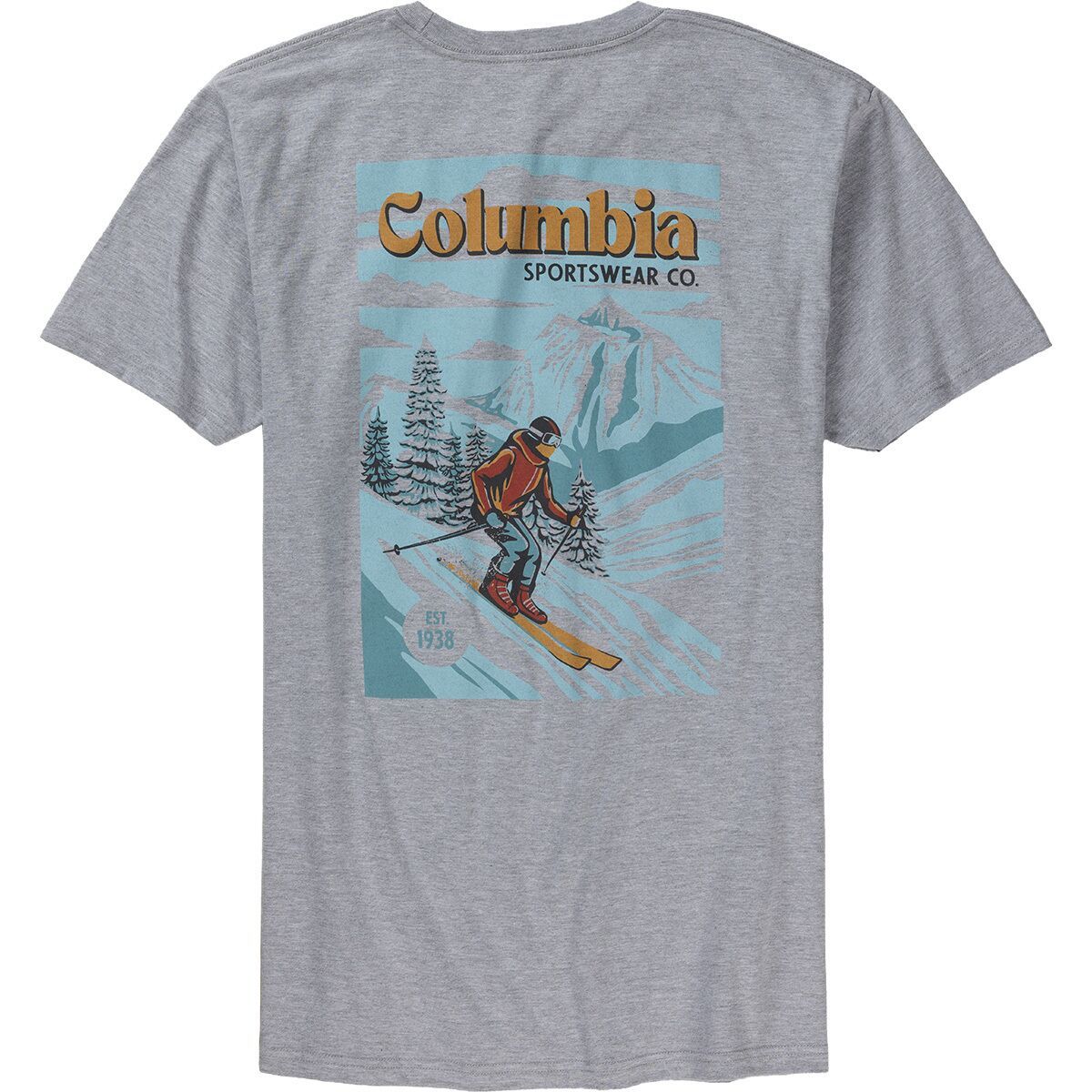 Image of Columbia Powder Short-Sleeve T-Shirt - Men's Grey Heather, S