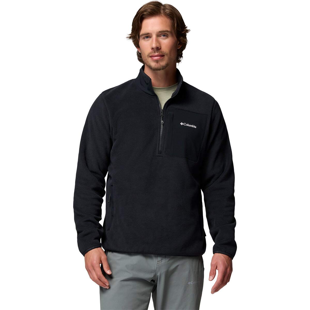 Columbia Pacific Arch 200 1/2-Zip Fleece Pullover - Men's Black, XXL