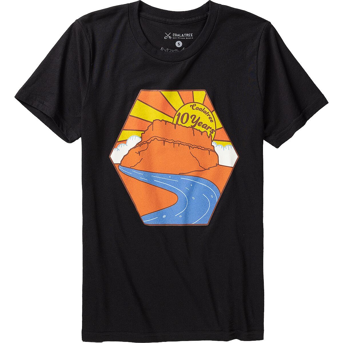 Image of Coalatree 10 Year T-Shirt Decade Of Comfort And Advanture - Men's Black, M