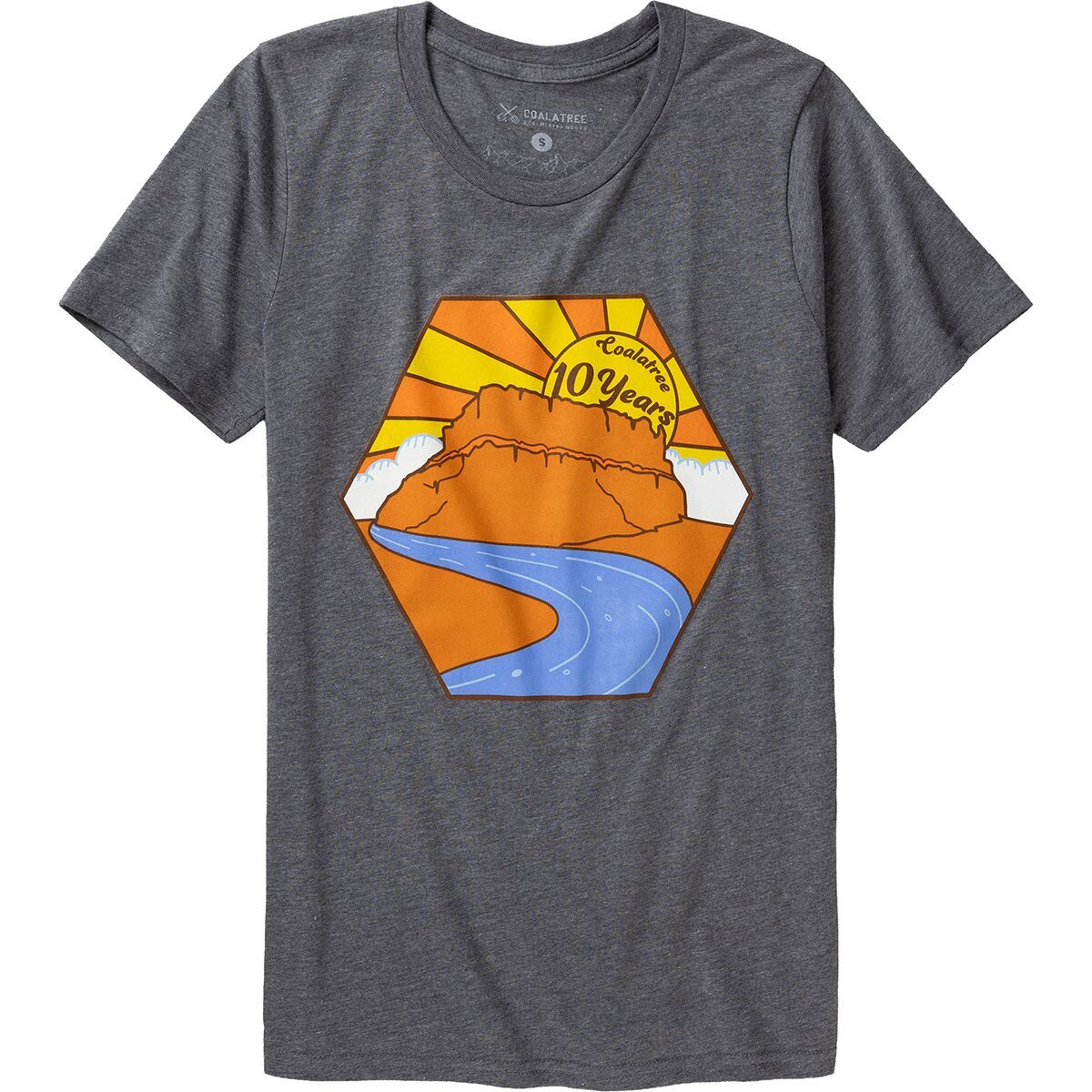 Image of Coalatree 10 Year T-Shirt Decade Of Comfort And Advanture - Men's Grey, XL