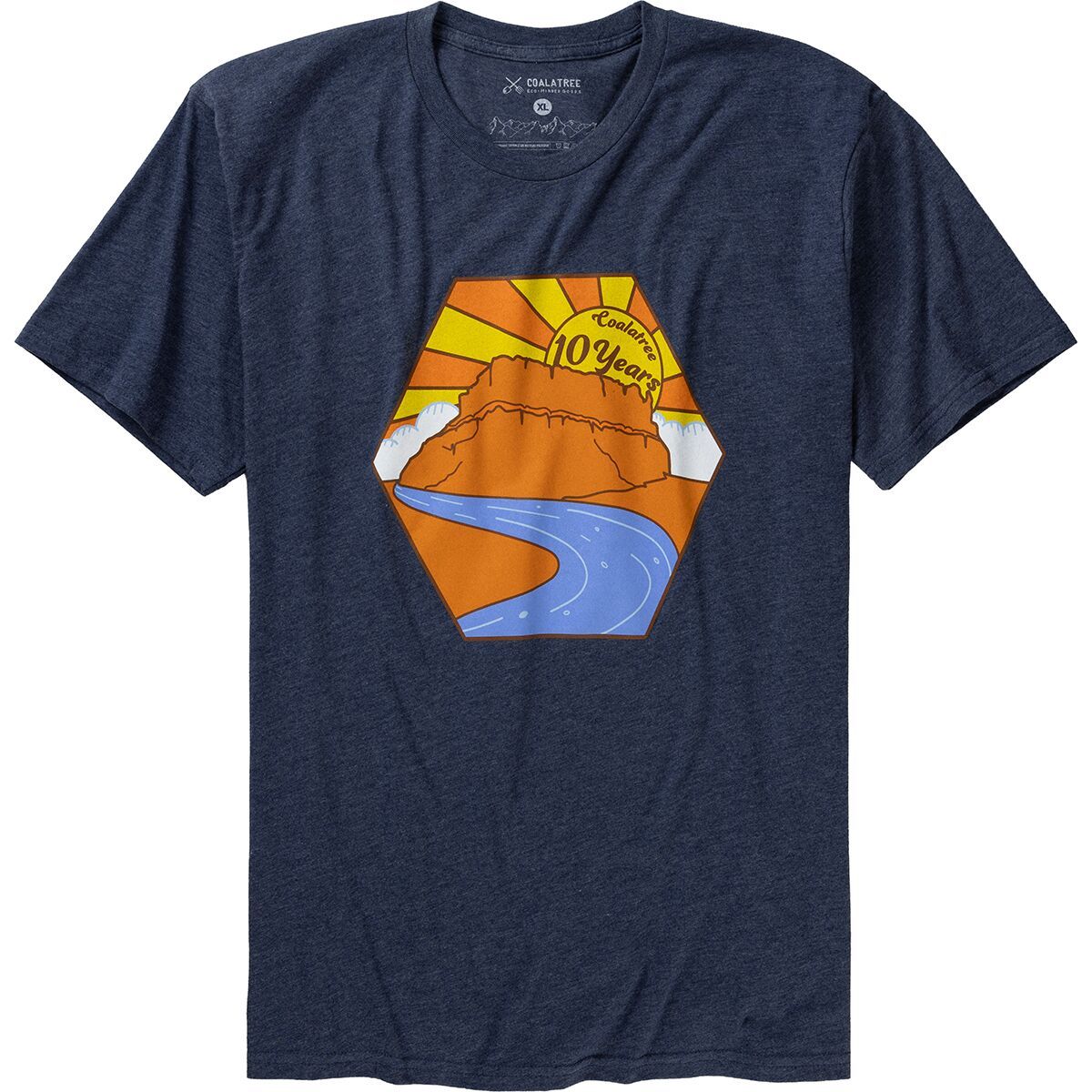 Image of Coalatree 10 Year T-Shirt Decade Of Comfort And Advanture - Men's Navy, XXL