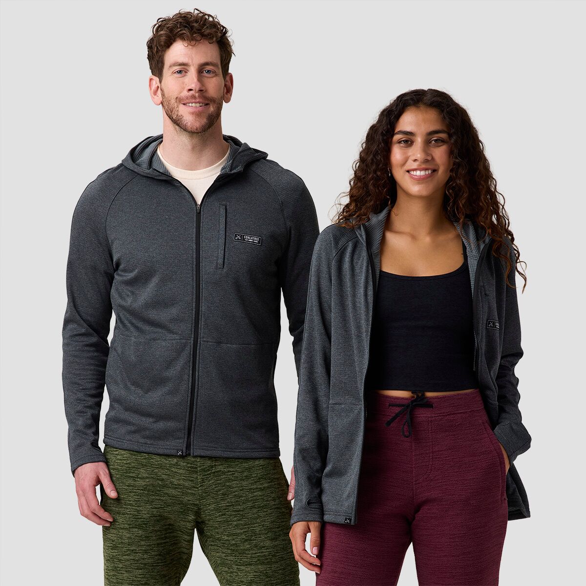 Image of Coalatree Baseline Midlayer Fleece Jacket - Unisex Charcoal, XL