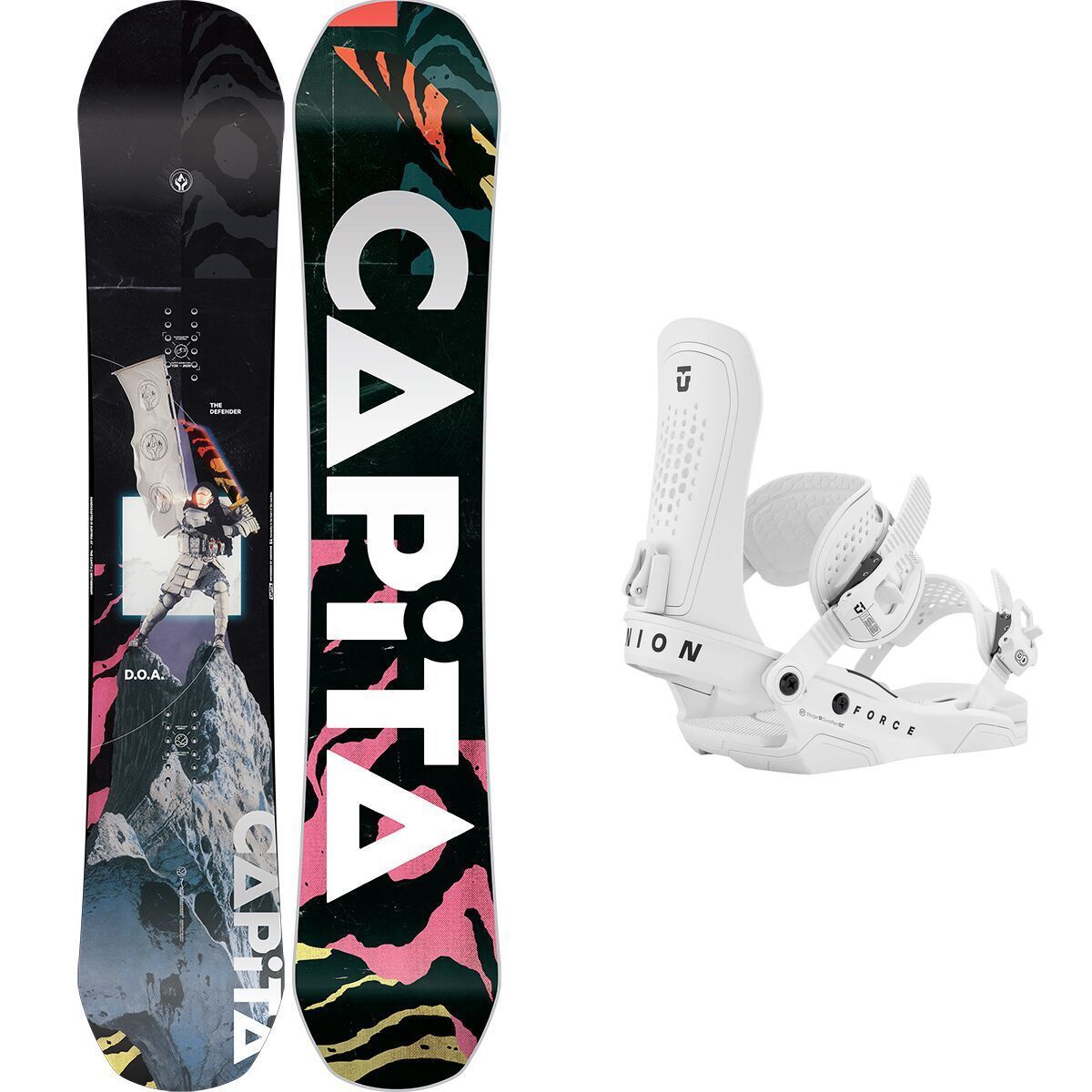 Image of Capita D.O.A.Snowboard + Union Force Binding - 2026 White 20-Yr, 154cm, XL