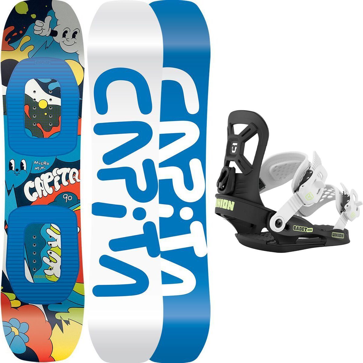 Image of Capita Micro Mini Snowboard + Cadet Mini Binding - 2026 - Kids Black, 80cm, XS