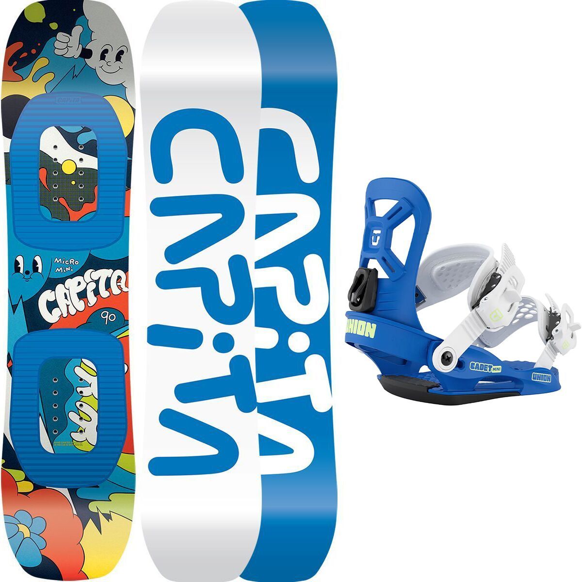 Image of Capita Micro Mini Snowboard + Cadet Mini Binding - 2026 - Kids Blue, 90cm, XS