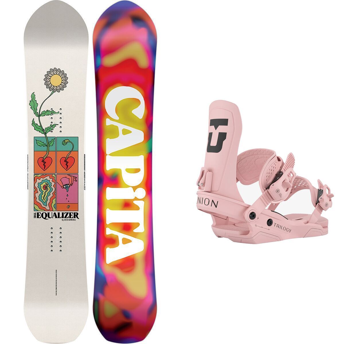 Image of Capita The Equalizer Snowboard + Union Trilogy Binding - 2026 Rose, 146cm, L