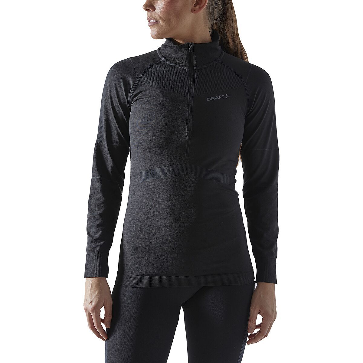 Image of Craft Active Intensity Zip Top - Women's Black/Asphalt, XL