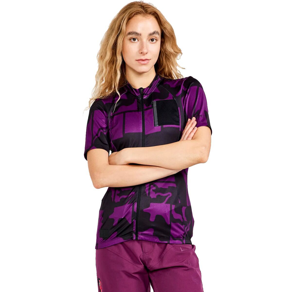 Craft Adv Bike Offroad Short-Sleeve Jersey - Women's Blossom/Blac, XL