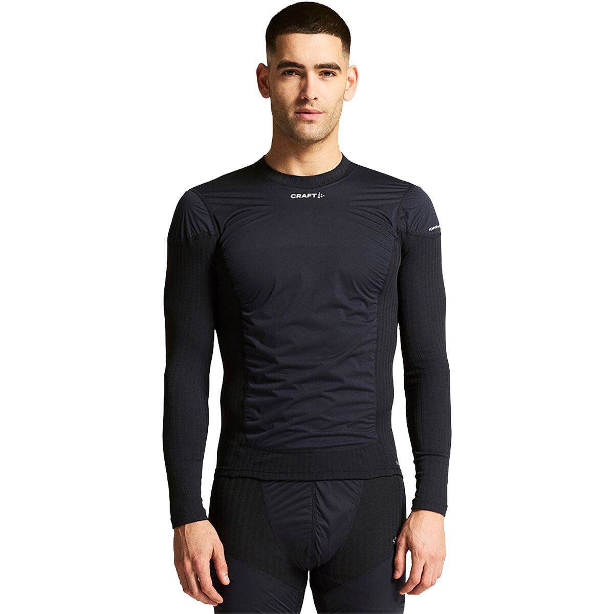 Image of Craft Active Extreme X Wind Long-Sleeve Baselayer - Men's Black/Granite, S