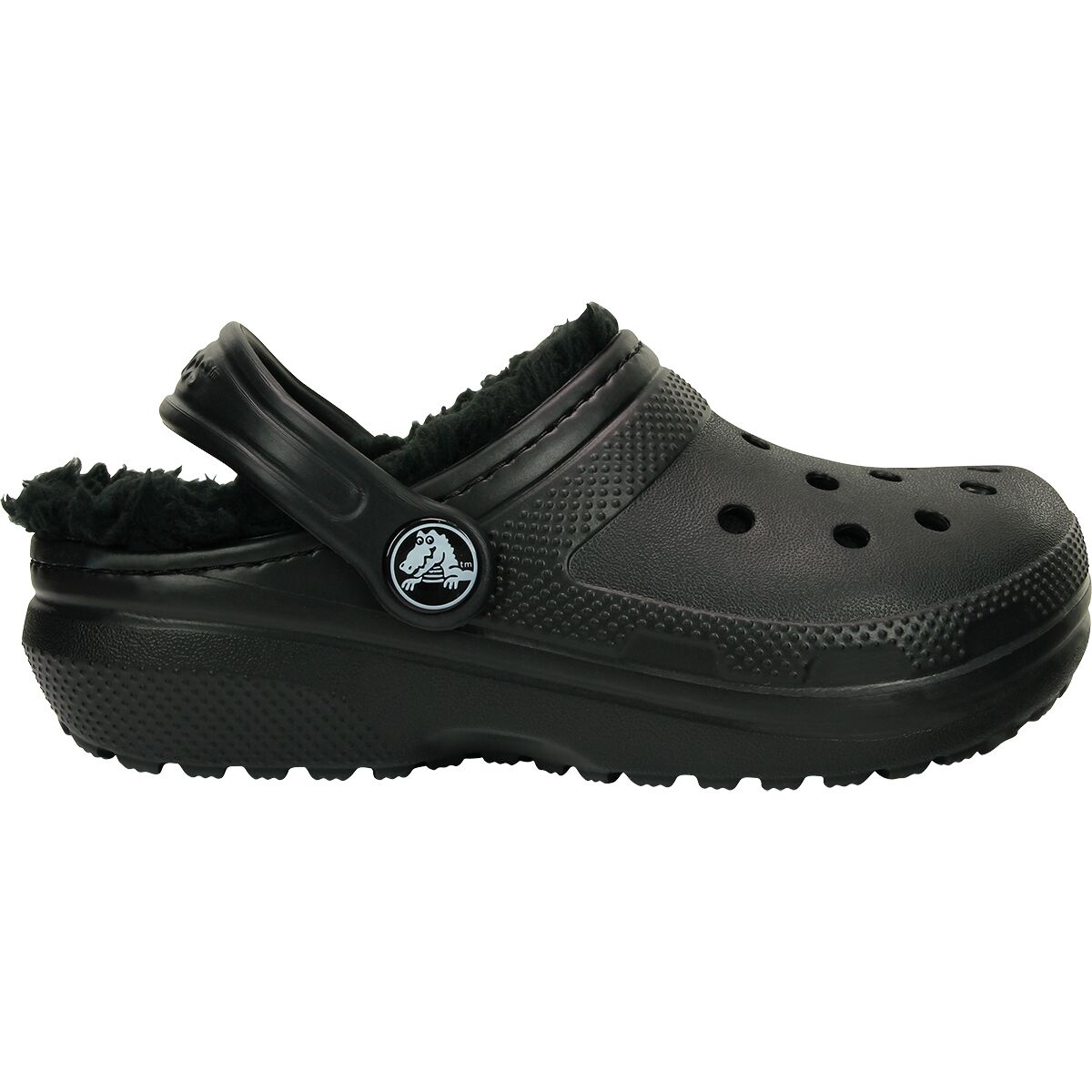 Image of Crocs Classic Lined Clog - Kids' Black/Black, 1.0