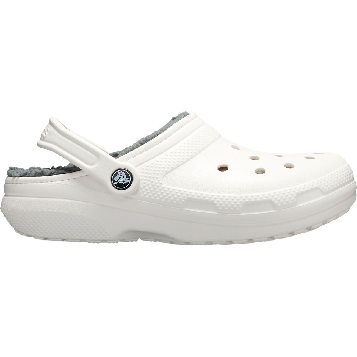 Image of Crocs Classic Lined Clog White/Grey, Mens 12.0/Womens 14.0