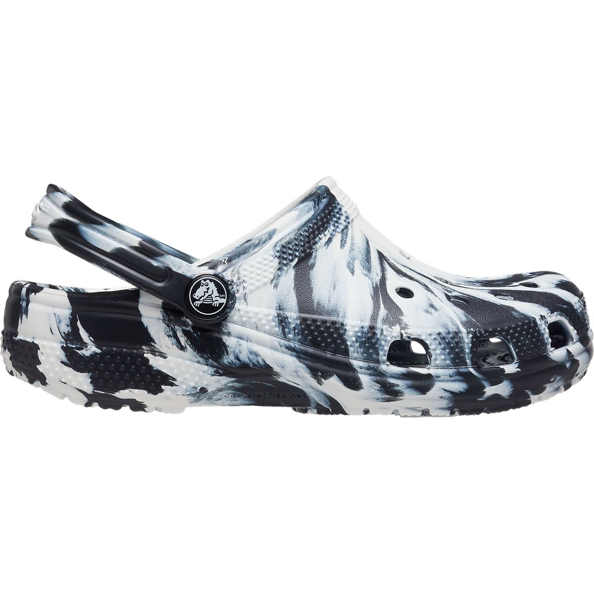 Image of Crocs Classic Marbled Clog - Kids' Black/White, 5.0